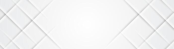 Abstract white 3d banner design background vector