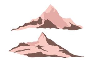 Collection of illustrations of peak views of mountain silhouettes vector
