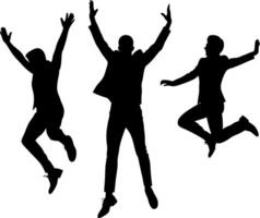 man jumping silhouette art vector