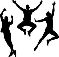 man jumping silhouette art vector
