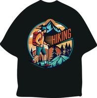 Hiking typography tshirt vector