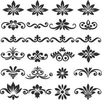 Divider thin line element set vector