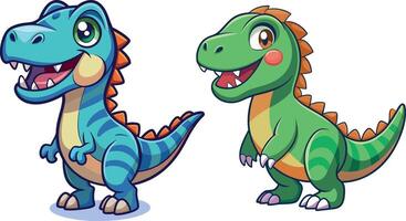 happy face dinosaur sticker vector