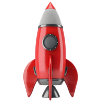 3d vermelho foguete isolado em transparente fundo png