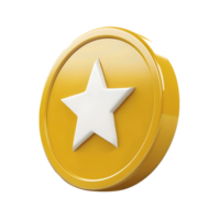 Gold Star Coin Icon isolated on transparent background png