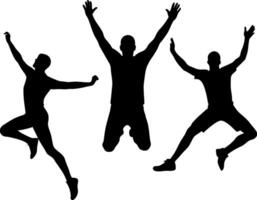 man jumping silhouette art vector
