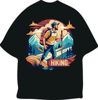 Hiking typography tshirt vector