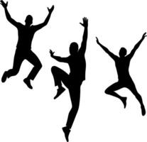man jumping silhouette art vector