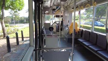 Putra Jaya, Malaysia on May 22 2023. The atmosphere at an MRT station in Malaysia is not too busy. There were several passengers getting on and off. video