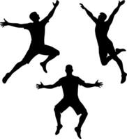 man jumping silhouette art vector