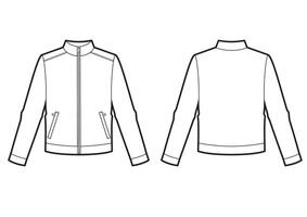 Technical sketch of man sweatshirt with zipper on front. vector