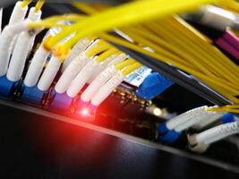 fiber optic with servers in a technology data center photo