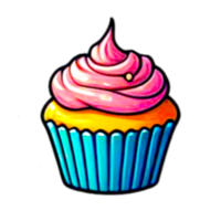 uma Bolinho com Rosa geada em uma transparente fundo png