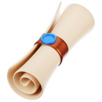 3d rendering roll paper icon with cartoon style. Game icon concept png