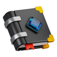 3d rendering book icon with cartoon style. Game icon concept png