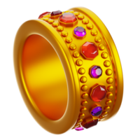 3d rendering ring icon with cartoon style. Game icon concept png