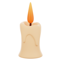 3d rendering candle icon with cartoon style. Game icon concept png