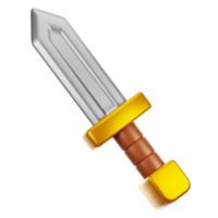 3d rendering sword icon with cartoon style. Game icon concept png