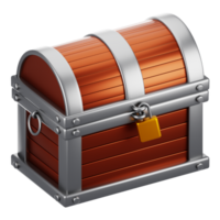 3d rendering treasure chest icon with cartoon style. Game icon concept png
