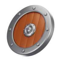 3d rendering shield icon with cartoon style. Game icon concept png