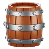 3d rendering barrel icon with cartoon style. Game icon concept png