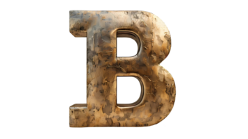 the letter b is made from gold and transparent background png