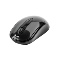 a black computer mouse on transparent background png