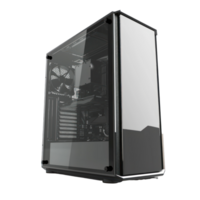 a black and white computer case on transparent background png