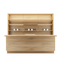 office desk with laptop, chair and desk on transparent background png