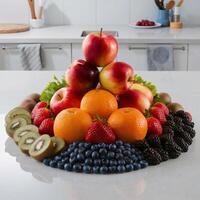 Fresh fruits.Assorted fruits colorful,clean eating,Fruit background photo