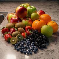 Fresh fruits.Assorted fruits colorful,clean eating,Fruit background photo