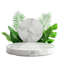 a green plant on a marble pedestal with on transparent background png