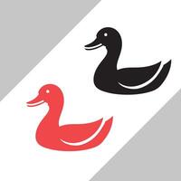 black and red duck shapes design vector