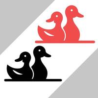 two small duck design vector