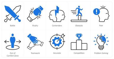 A set of 10 Challenge icons as battle, rivalry, contenders vector
