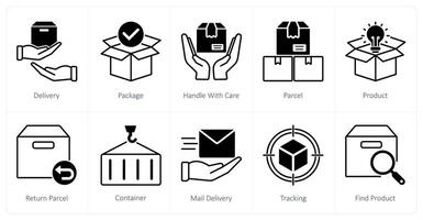 A set of 10 Delivery icons as delivery, package, handle with care vector