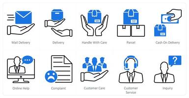 A set of 10 Mix icons as mail delivery, delivery, handle with care vector