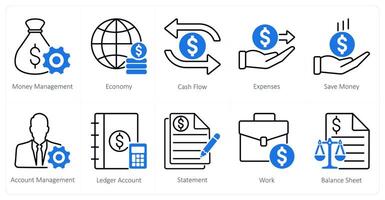 A set of 10 Mix icons as money management, economy, cash flow vector