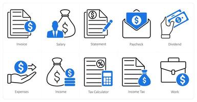 A set of 10 Mix icons as invoice, salary, statement vector