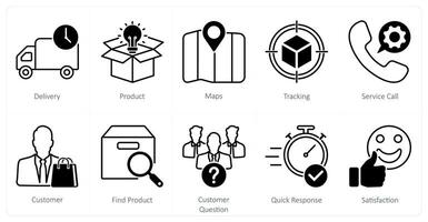 A set of 10 Mix icons as delivery, product, maps vector