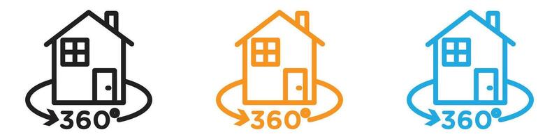 360 degree house logo set collection for web app ui vector