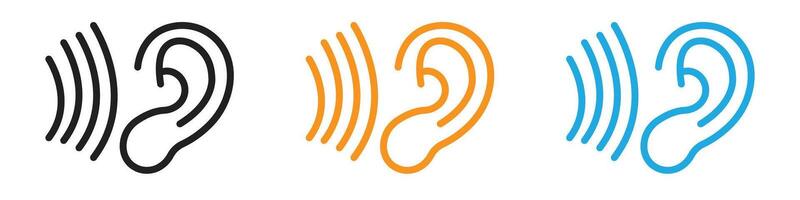 Active listening logo set collection for web app ui vector