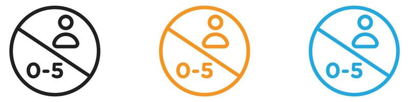 Age restriction sign for child logo set collection for web app ui vector