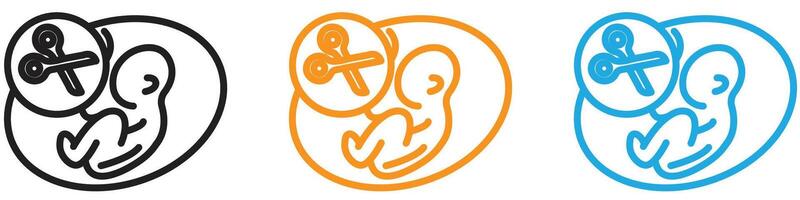 Abortion of fetus logo set collection for web app ui vector