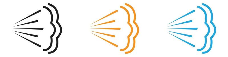 Air spray cloud logo set collection for web app ui vector