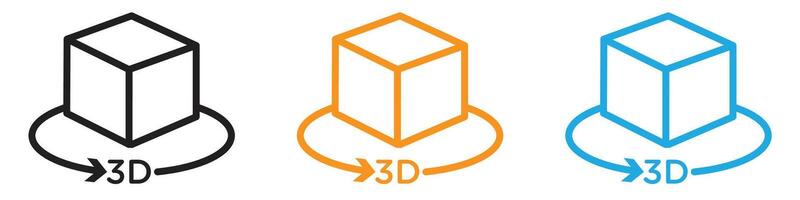 3D logo set collection for web app ui vector