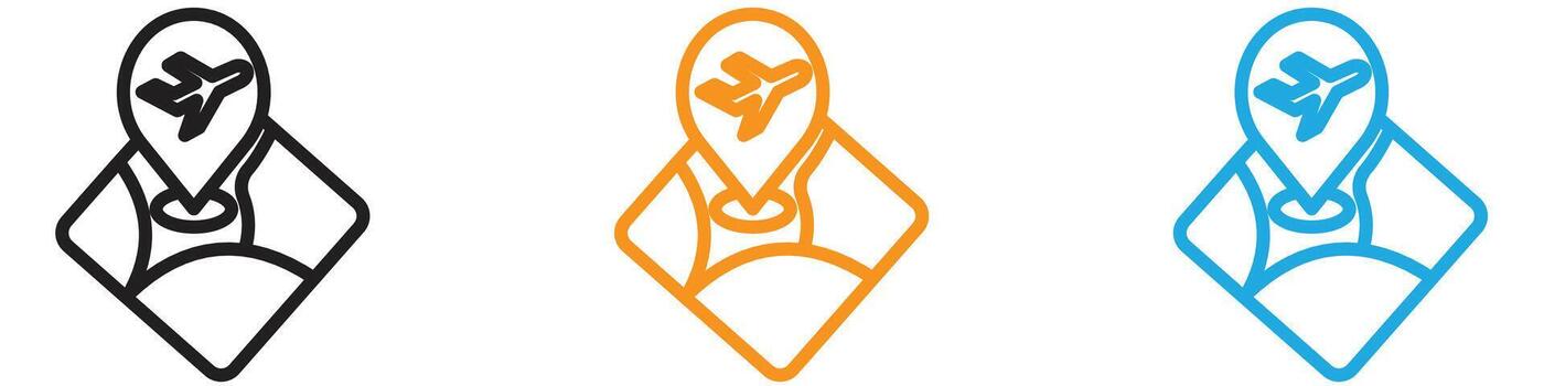Airport location logo set collection for web app ui vector