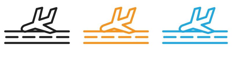 Arrivals plane logo set collection for web app ui vector