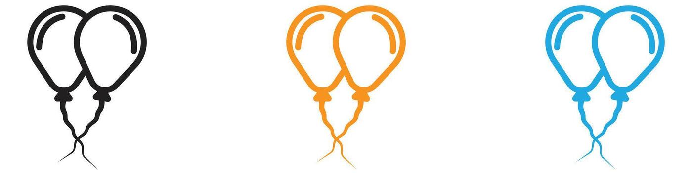 Balloon logo set collection for web app ui vector