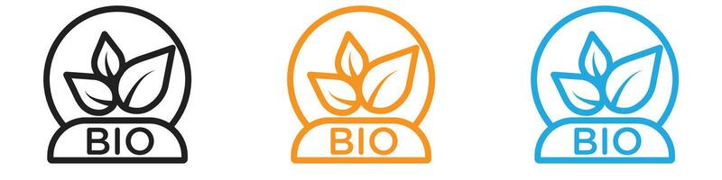 Bio logo set collection for web app ui vector
